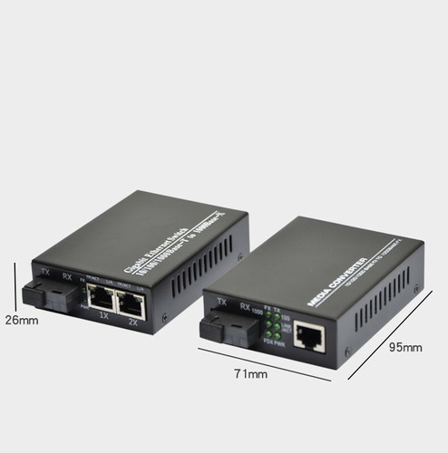 1 Pair 1SC 2RJ45 Fiber Optic Media Converter 1SC 1RJ45 Fiber Optic Transceiver - Picture 2 of 6