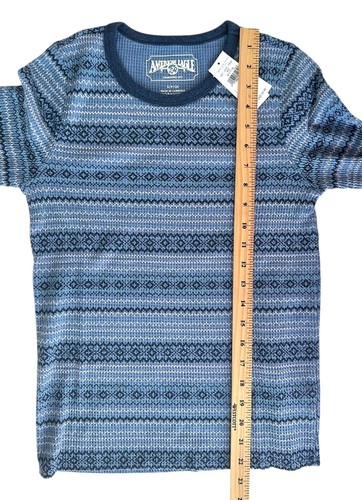 Top térmico tejido gofre American Eagle para mujer manga larga talla S estampado azul - Imagen 8 de 8