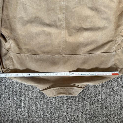 Norm Thompson Suede Leather Shirt Jacket Shacket Overshirt Size Large Camel Tan - Picture 9 of 11
