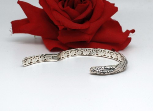 Sterling Silver John Hardy JAI Elephant African Leaf Cuff Bracelet CAT RESCUE - Picture 4 of 4