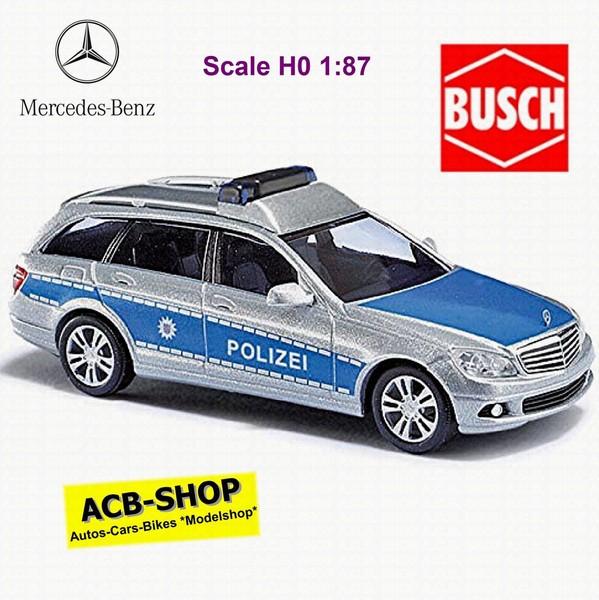 Mercedes Benz C-Klasse T-Modell Elegance Polizei ThüRingen 1:87 Busch 43664-image