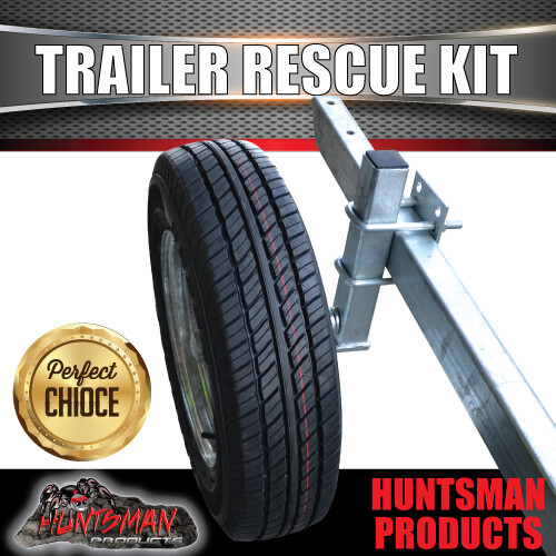 Trailer Rescue Kit Spare Wheel, 185R14C Tyre & Holder inc hub & LM bearings Boat - Picture 7 of 7