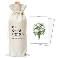 Engagement Wine Bag Card Set Mr Mrs Gifts Bridal Shower Wedding Newlywed Gift