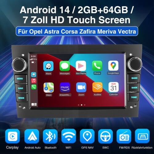 Android 13 Carplay DAB+ Autoradio GPS NAV 64G MIK Für Opel Astra Corsa C Meriva - Bild 2 von 14