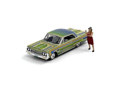 CHEVROLET Impala Lowrider + Figure - 1964 - green - Racing Champions 1:64 - Imagen 5 de 6