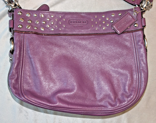 Coach Hobo Bag Zoe lila Leder mit Nietenakzenten - Bild 23 von 24