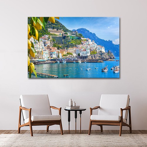 Amalfi Coast Print Beautiful Italian Landscape Italy Art FRAMED Apartment Decor - Picture 7 of 12