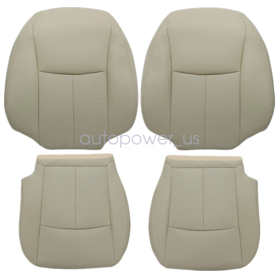 Fits 2014-2020 Infiniti Q50 Front Bottom & Top Perforated Seat Cover Wheat Tan - Imagem 3 de 4