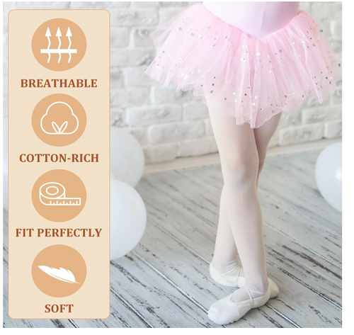 Ballettstrumpfhose Ballett Mädchen Strumpfhose Tanzen Größe S  WEISS 2 Stück - Bild 9 von 9