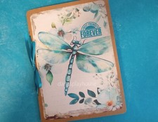 Junk Journal handmade journal floral dragonfly booklet blank pages scrapbook