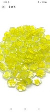 1KG Bag Yellow Glass Flower Gems Mega Marbles Mosiac Retired Crafts Jewelry Art