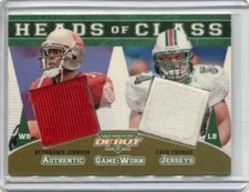 2002 Topps Debut - KEYSHAWN JOHNSON. ZACH THOMAS - Gold Dual Game Jersey #d20/25