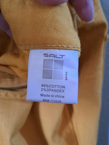 Salt Works New York City Mustard Yellow Jeans Size 10 Bling Sparkle Button  - Picture 11 of 12