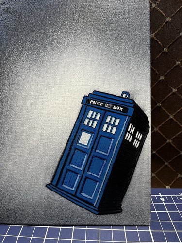 “Blue Box In Void” Original Doctor Who Tardis Painting Terry Rosler 8x10 Canvas. - Picture 7 of 9