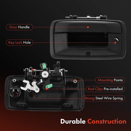 Tailgate Black Handle for Chevrolet Silverado 1500 2014-2015 GMC Sierra 3500 HD - Picture 4 of 9