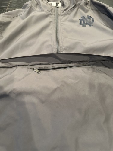 Champion Pullover Hooded Windbreaker Jacket Youth XL(14-16) Gray. Notre Dame - Picture 2 of 3