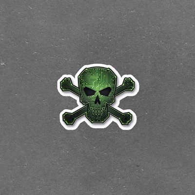 Circuit Board Skull Sticker - Hacker Electronic Skeleton Decal #5419