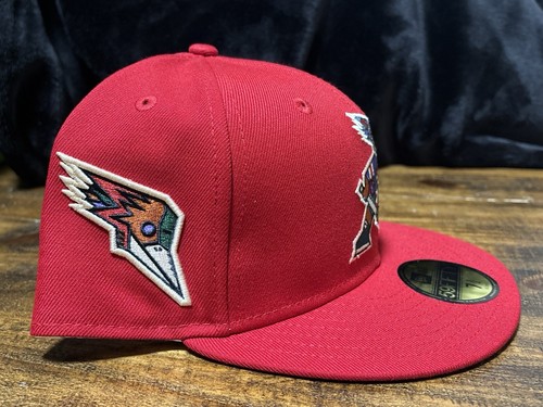 Tucson Roadrunners Red New Era Fitted Hat 7 3/4 Dark Green UV Phoenix Coyotes - Picture 5 of 17