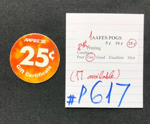 AAFES POGS, 8ª Serie/Impresión, 1 POG, 25¢, #P617, JUSTO - Imagen 2 de 2