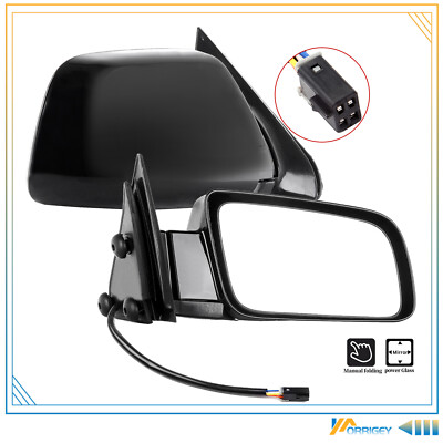 Pair Of Power Towing Side Mirrors For 1988-98 Chevy/GMC C/K & 92-99 Suburban – Black