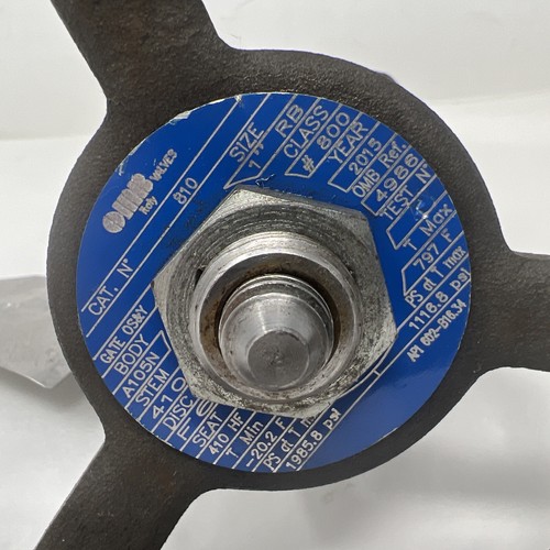 OMB VALVE A105N Class 800 New 1"VALVE 810 STEM 410 A105N New Old Stock - Picture 3 of 6