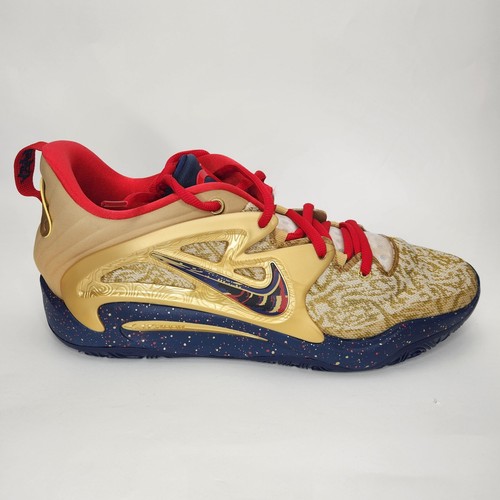 Nike KD 15 Olympic Metallic Gold Navy Sneakers Shoes DC1975-700 Men's 16 - Picture 1 of 7
