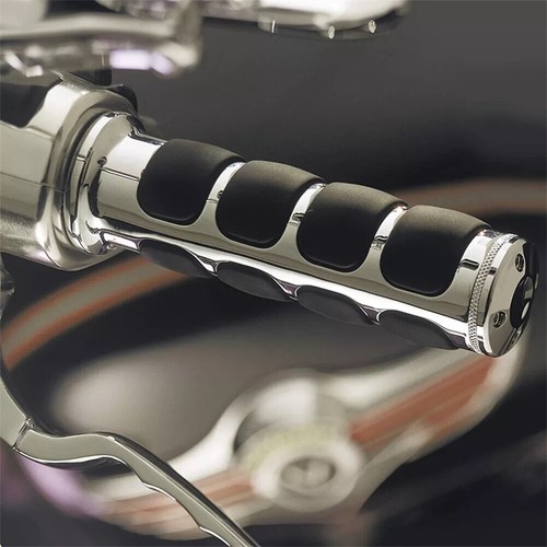 For Harley Road King Softail Electra Glide 1" Motorcycle Handle Bar Hand Grips - Picture 4 of 15