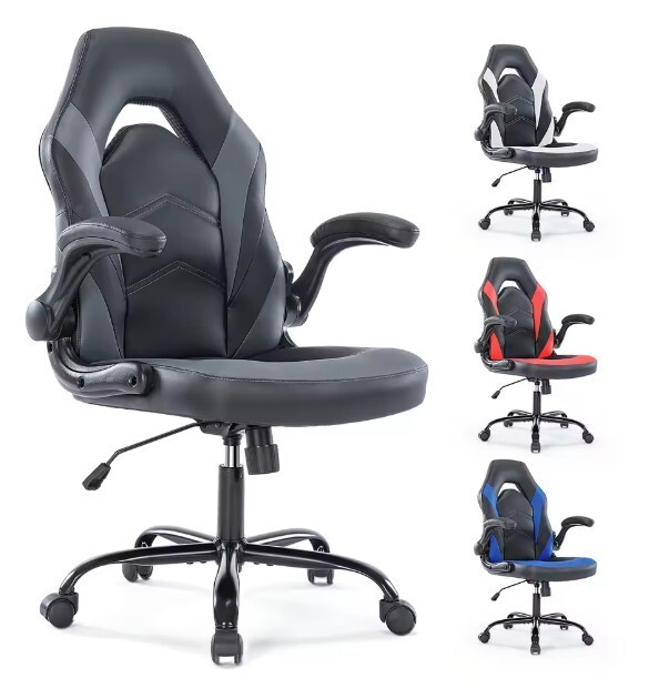 Ergonomic Adjustable PU Leather Gaming Desk Chair for Office or Racing
