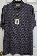 Donald Ross Men's Golf Polo Shirt, Medium, Black/Orchid/Provence/White, NWT