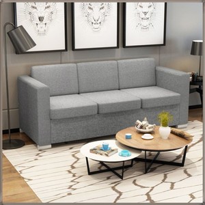 Luxury Grey Sofa 3 Seater Couch Fabric Settee Living Room Office Image Is Loading Luxury Grey Sofa 3 Seater Couch Fabric Settee