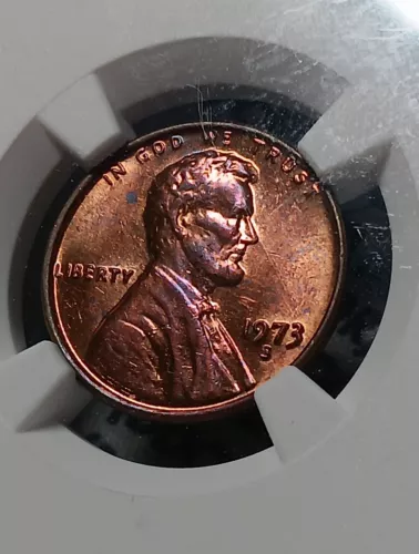 👉1973-S Lincoln Memorial Cent-NGC - Nice Purple Toning 