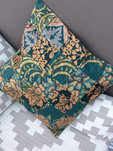 Handmade Patchwork GreenCushion Cover C274 - Picture 4 of 5