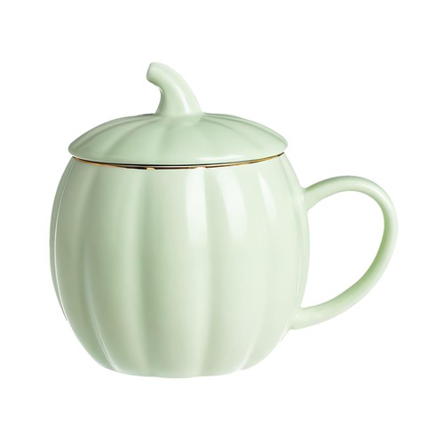 Cute Ceramic Coffee and Tea Drinking Pumpkin Cup with Lid Halloween Pumpkin Mug - Picture 15 of 16