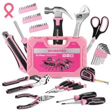 WORKPRO 52 PCS Pink Tools Set Household Tool ...
