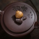 3.4oz handmade tea pot ball shaped infuser holes real yixing zisha purple clay