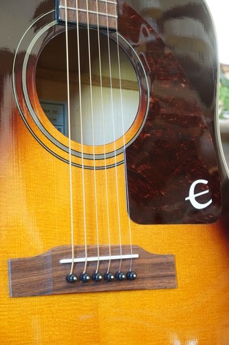 Epiphone Texan VS Tobacco Sunburst,  Peerless Factory-Solid Maple Back & Sides - Picture 5 of 14