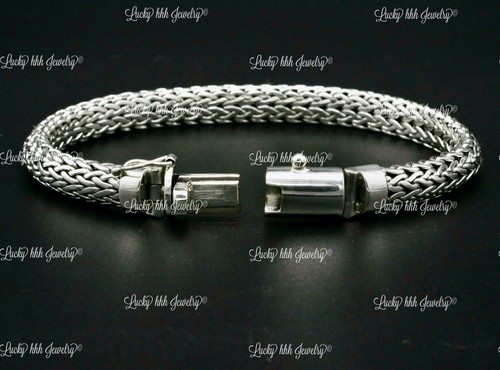 925 Sterling Silver Mesh Braided bracelet handmade in Bali 8.5 inch 48.7 grams - Picture 5 of 11