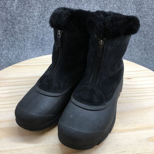 Sorel Waterproof Winter Boots Womens 8 Angel Thinsulate Black Sherpa NL1840-010 - Picture 3 of 17