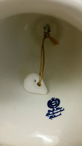 Vintage Delft Blue Holland Porcelain Bell Wooden Handle Windmill Floral Design - Picture 3 of 3