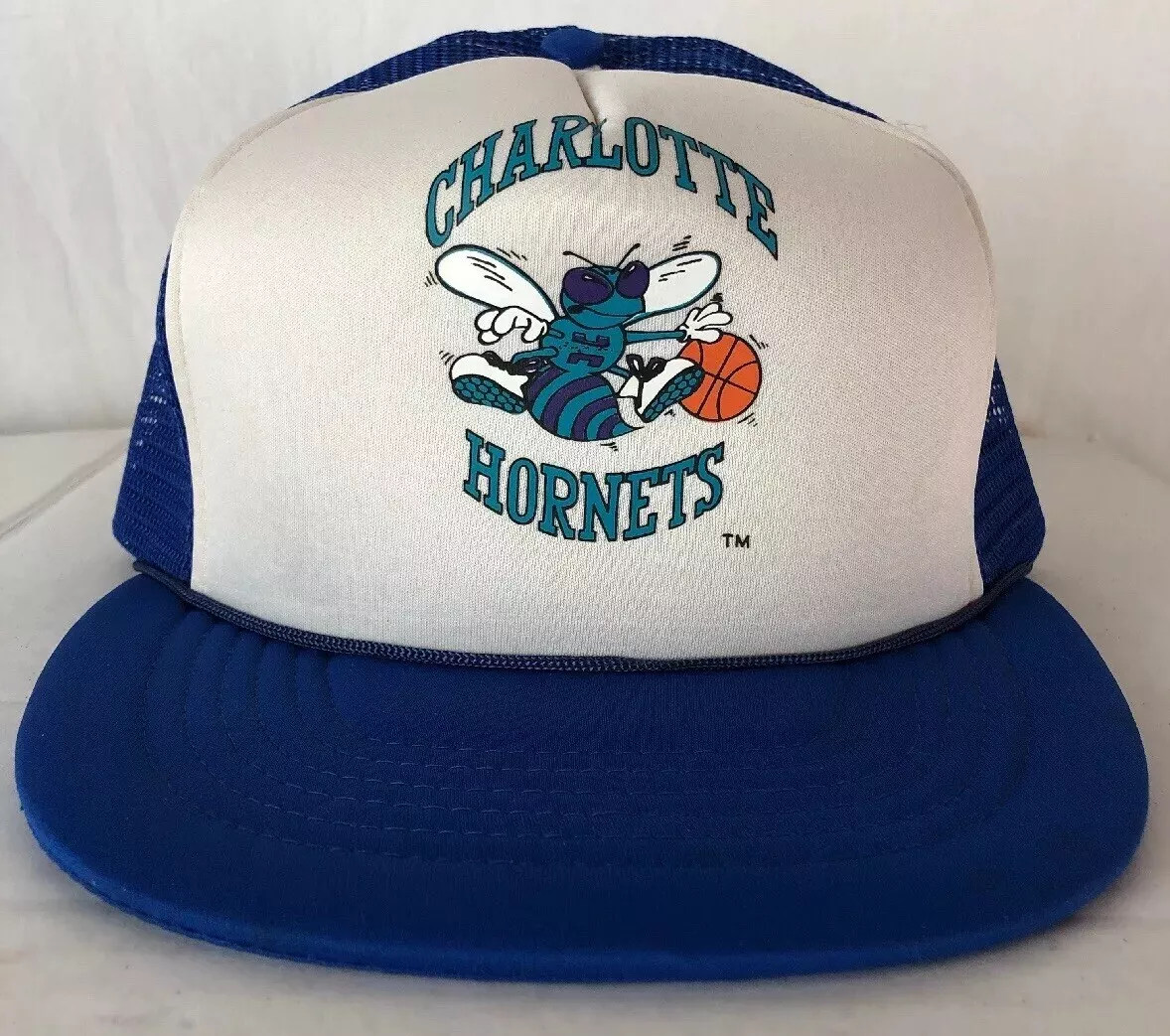 RARE Vintage SUPREME Made SnapBack Mesh Cap Charlotte Hornets Rope Trucker  NBA