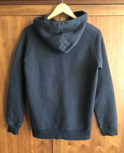 H&M Mens/Teens Simple Hoodie Size XS Dark Navy Blue Double Pocket Cotton/Poly - Picture 8 of 13