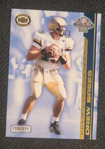 2001 Pacific Dynagon - Drew Brees RC #4 #305/999 Premier Players Rookie Card NM