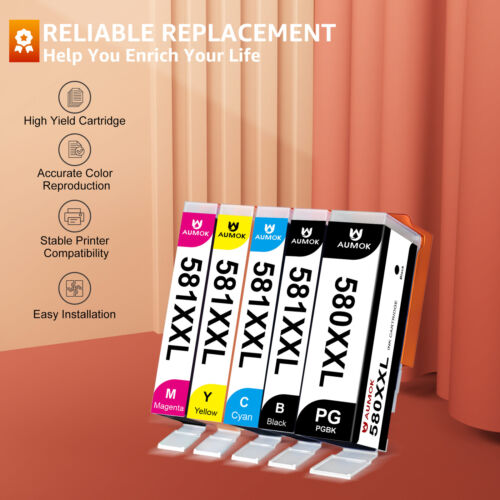5x Patronen XXL + neuer Chip + Füllstand für Canon Pixma TR 8500 Series - Bild 5 von 5