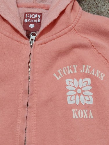 Lucky Brand Zip Up Hoodie Junior's Small Salmon - Picture 4 of 9