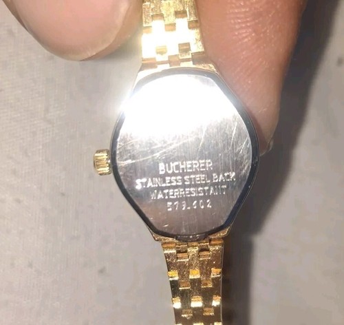 BUCHERER Gold Tone Ladies Luxury Watch W/ Case Water Resistant Stainless Steel - Picture 13 of 15