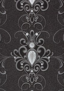 Harald Glööckler Tapete Vlies Ornament Diamant anthrazit ...