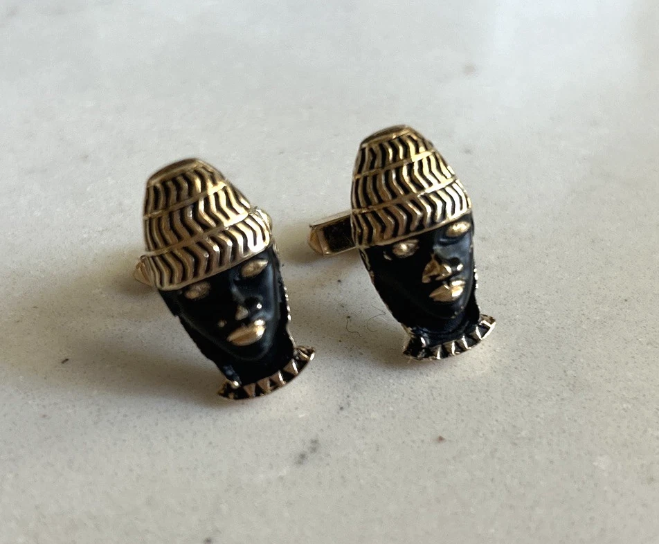 Gemelos Swank de colección esmalte Blackmoor americana tribales figura africana Foto 2 de 4