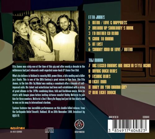 Etta James/Taj Mahal - The Earthquake Relief Concert 1989 (2023) CD NEW/SEALED - Picture 2 of 2