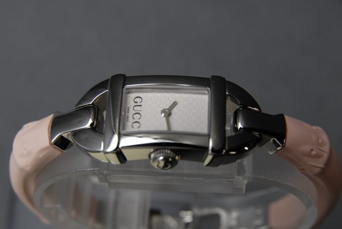 【Near MINT+】 GUCCI 6800L 16mm White Dial Pink Band Silver Quartz Women's Watch - Picture 12 of 14