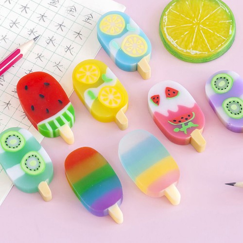 2 Boxes Fruit Ice Cream Rubber Student Toddler Lovely Erasers Cute - Picture 6 of 12